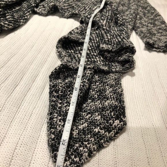 B&W Knit Faux Leather Cardigan - Picture 7 of 12